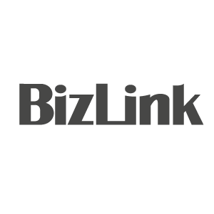 Logo mit der Aufschrift "BizLink" in schwarzer Schrift auf weißem Hintergrund.