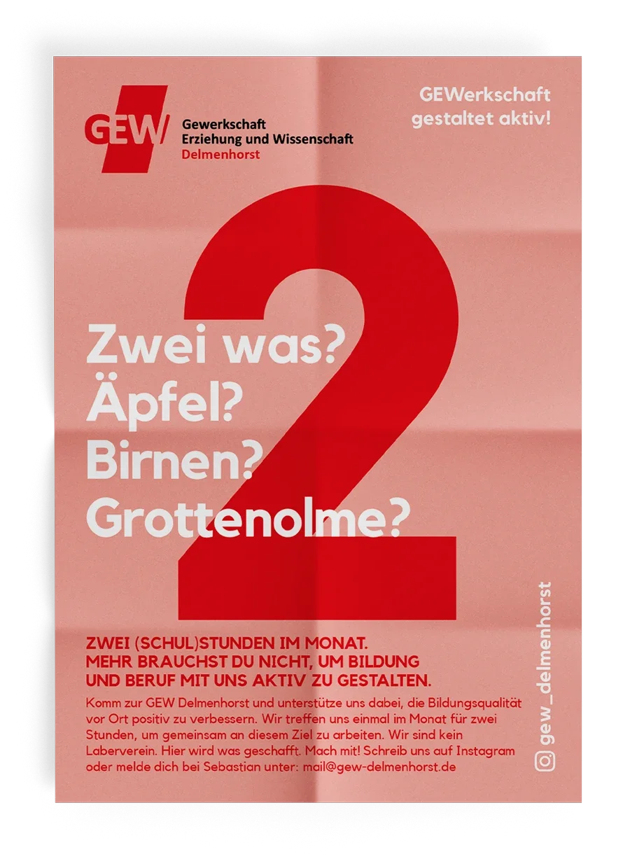 Die Vorderseite eines Mailings der GEW.