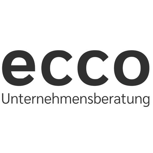 Logo mit dem Text "ecco Unternehmensberatung" in Schwarz auf weißem Hintergrund.