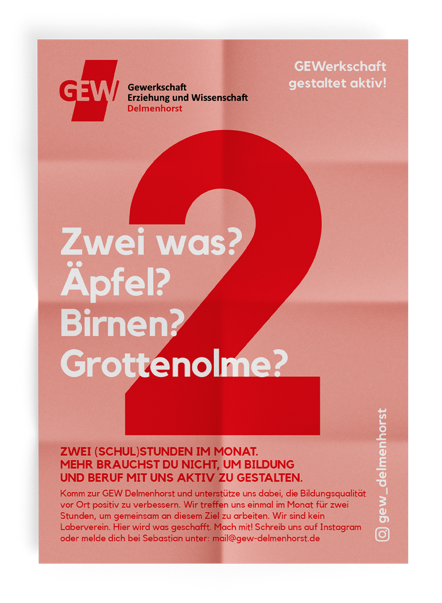Die Vorderseite eines Mailings der GEW.