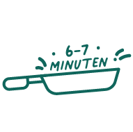 Handgeschriebene Kochanleitung für 6-7 Minuten Bratzeit