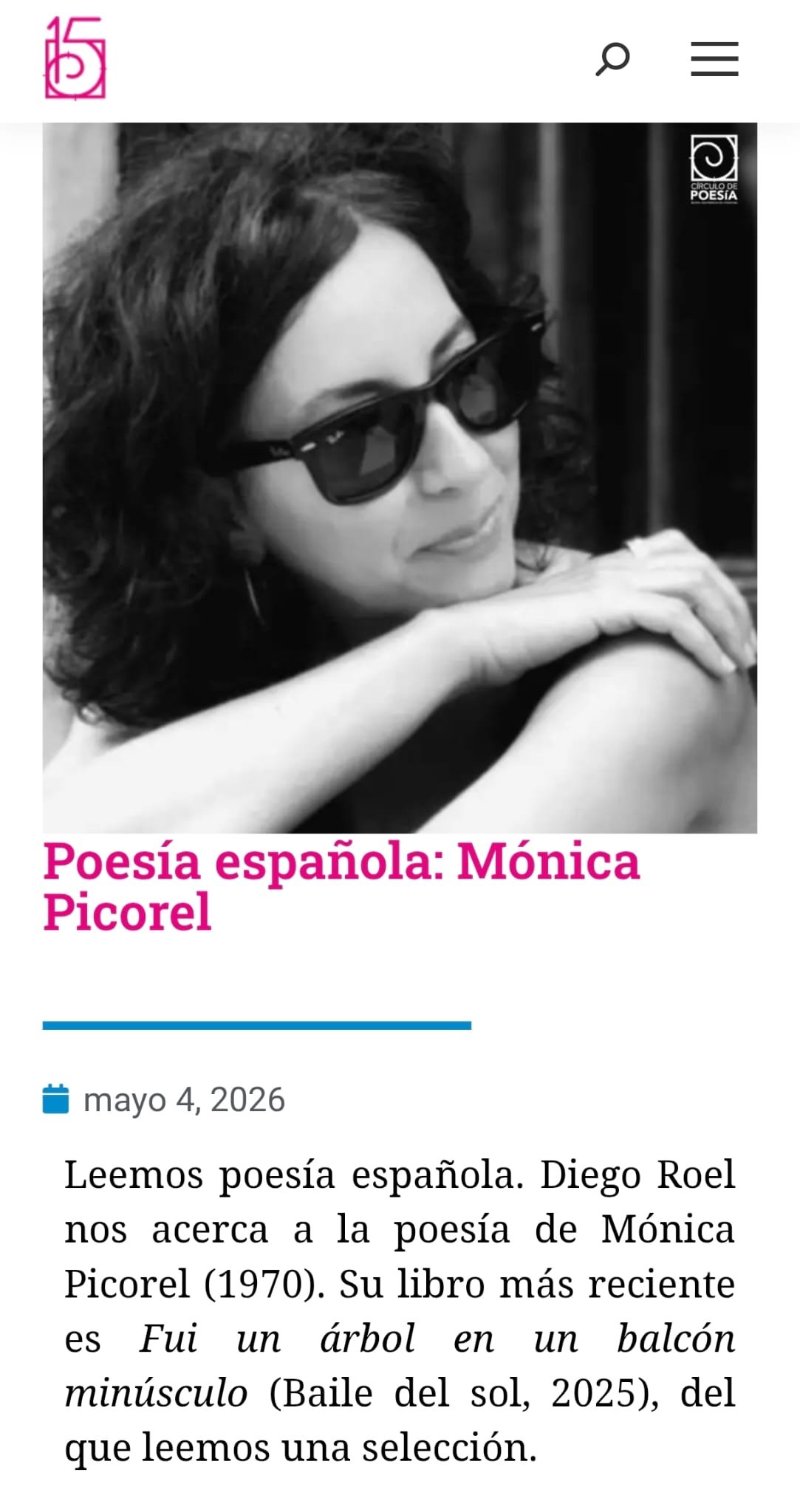 La poesía de Mónica Picorel en Circulodepoesia.com