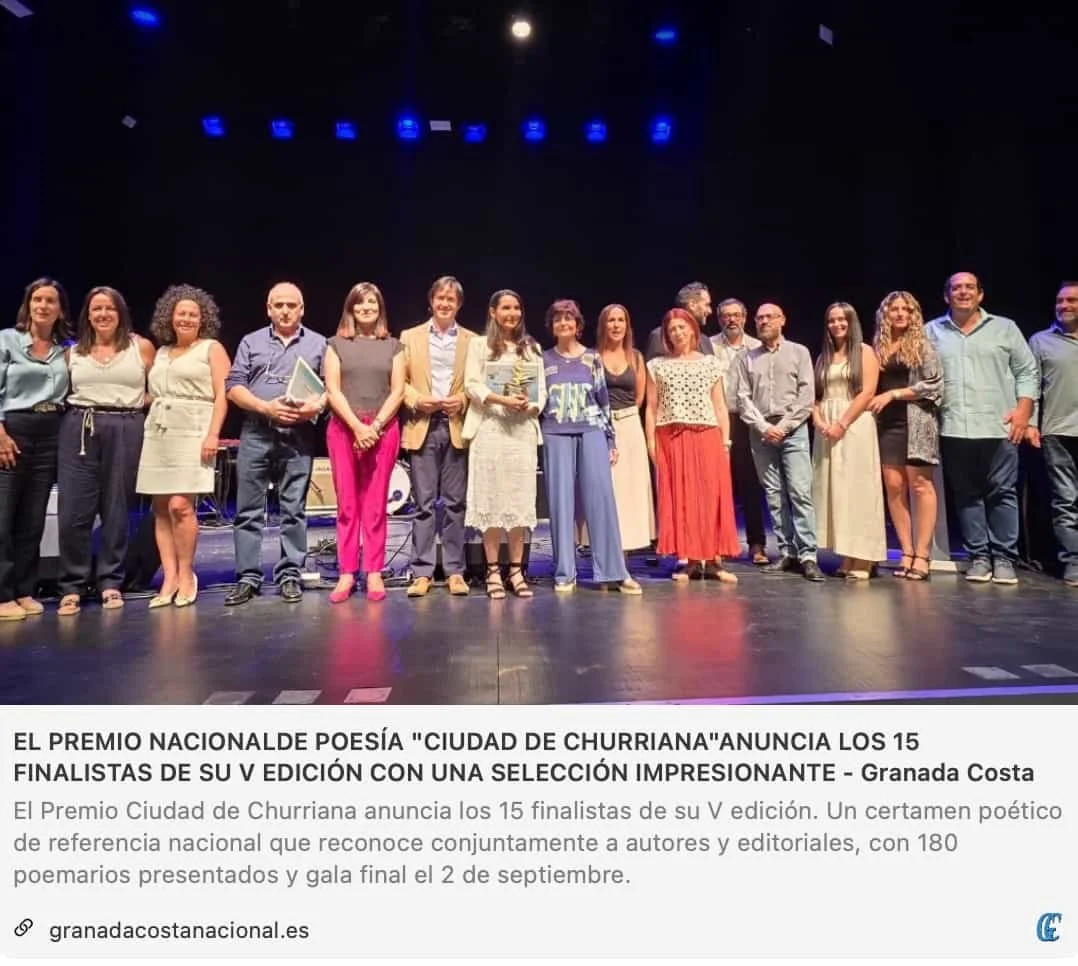 Finalistas V edición premio nacional de poesía “Ciudad de Churriana”