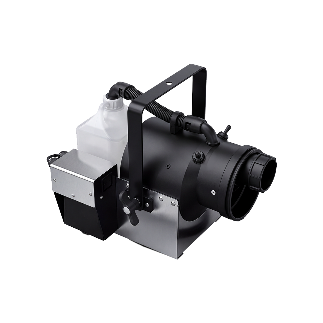 A professional fog or haze machine used for stage lighting and effects.
