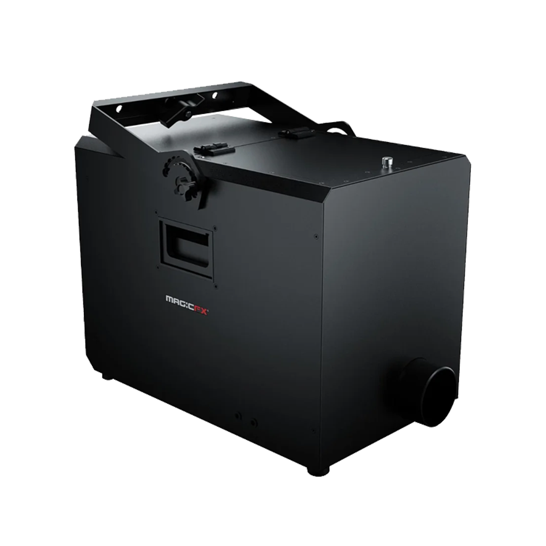 A black MagicFX fog machine with a handle on the side and a large nozzle at the front