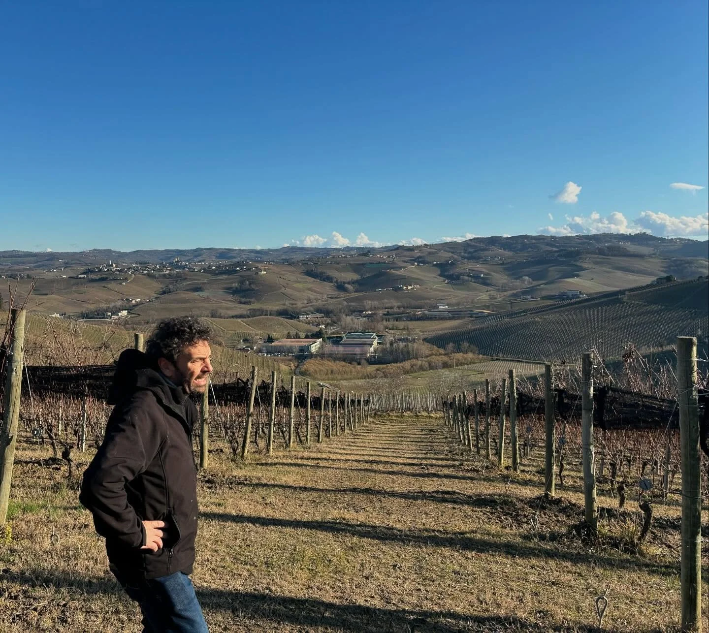 ROCCHE COSTAMAGNA, Barolo - a sunny, winter&rsquo;s day out with Alessandro Locatelli roaming his vineyard in the coveted Rocche dell&rsquo;Annunziata MGA in La Morra. A great view over the whole Barolo denomination from this spot in the highest comm