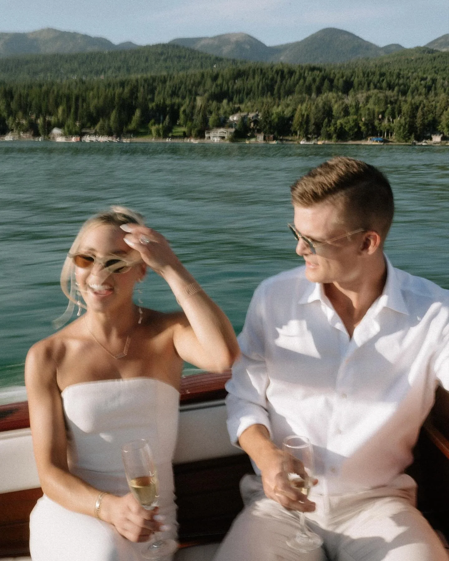 Yesterday marked the last day of summer 💛 So until next year, cheers to golden light, warm boat days on Whitefish Lake, and this Montana engagement session I&rsquo;ll never get over!!