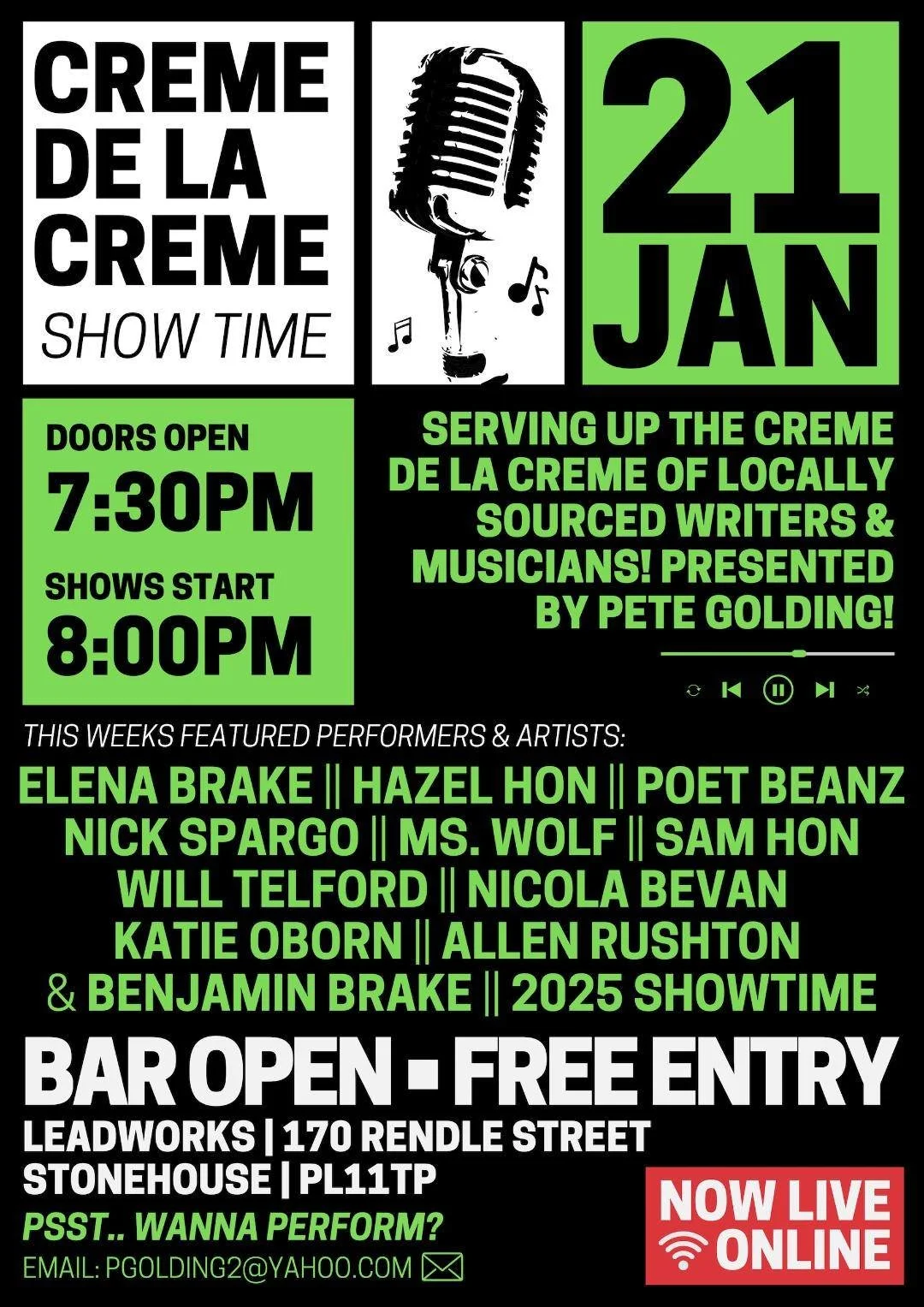Creme De La Creme - 21 JANUARY 2026 