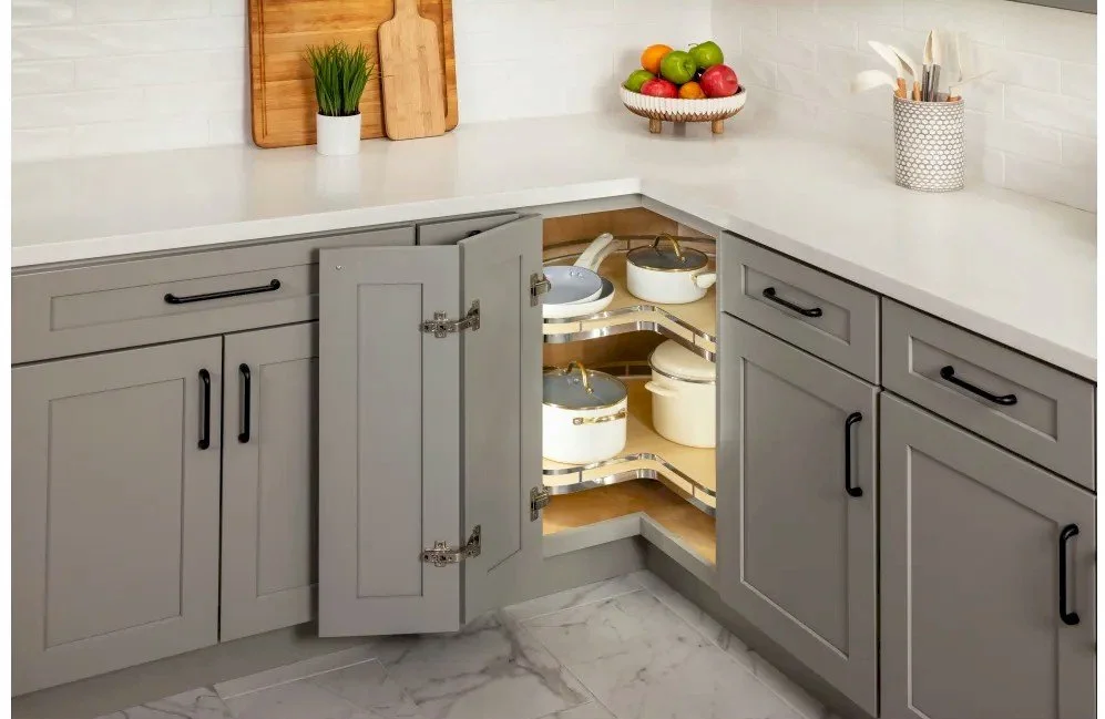 Lazy Susan in corner kitchen cabinet