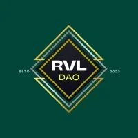 Logo with geometric shapes and the text 'RVL DAO', 'ESTD 2023'