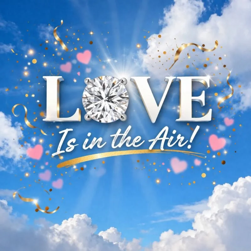 'LOVE Is in the Air!' competition at the Clay Fair - Win a pair of lab grown diamond earrings.