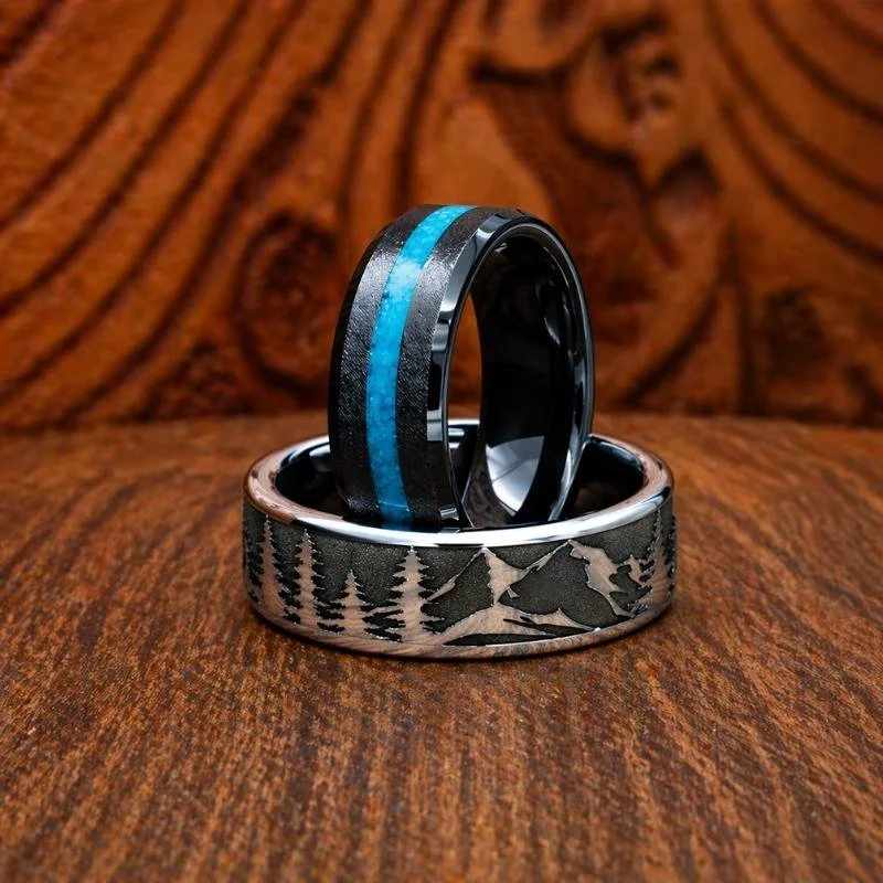serinium western heritage rings engraved men's patterned band