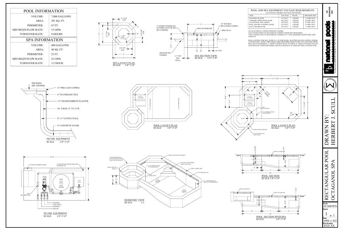 Residential and Commercial Pool Design — Sigma Six Engineering Drawing ...