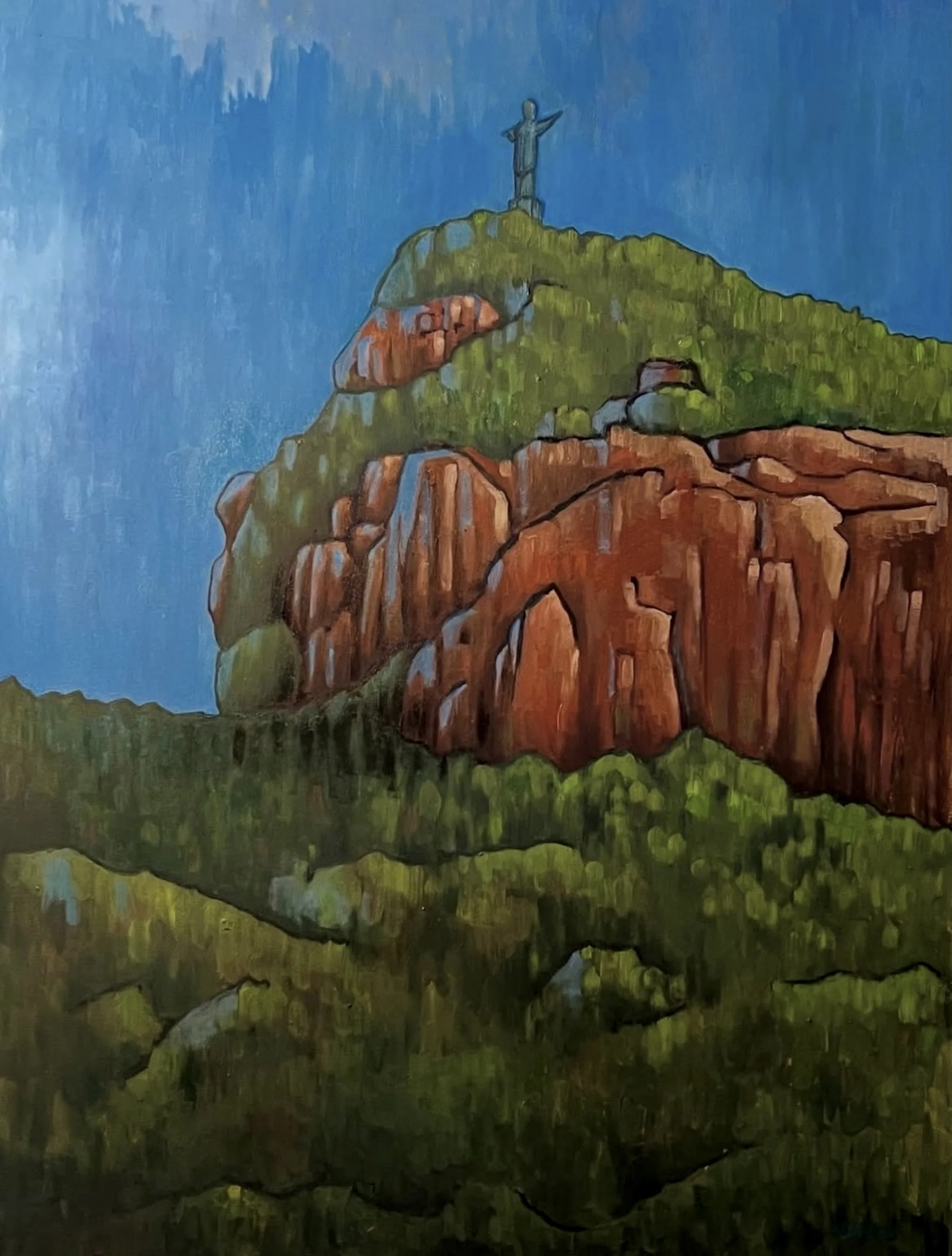 "Corcovado visto de Santa Teresa" - óleo sobre tela - 90x50cm - 2025