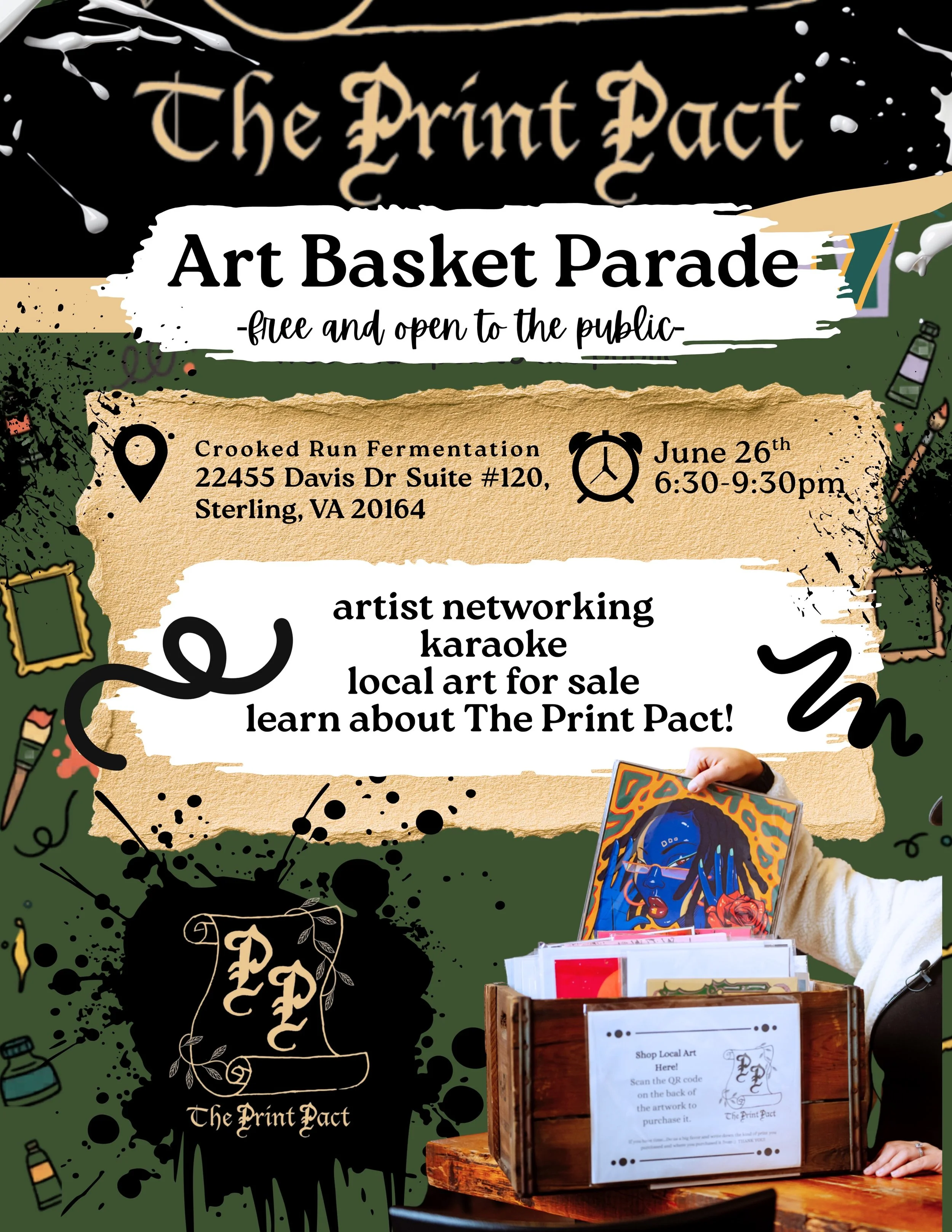 Our next creative gathering is at @crookedrunfermentation 🎉🎉🎉🎉 

Join our collective for a night of&hellip;
🖼️ artist networking 
🎤 karaoke 
🛍️ local art for sale 
💡 learning about the art movement sweeping the mid Atlantic of the US-The Prin