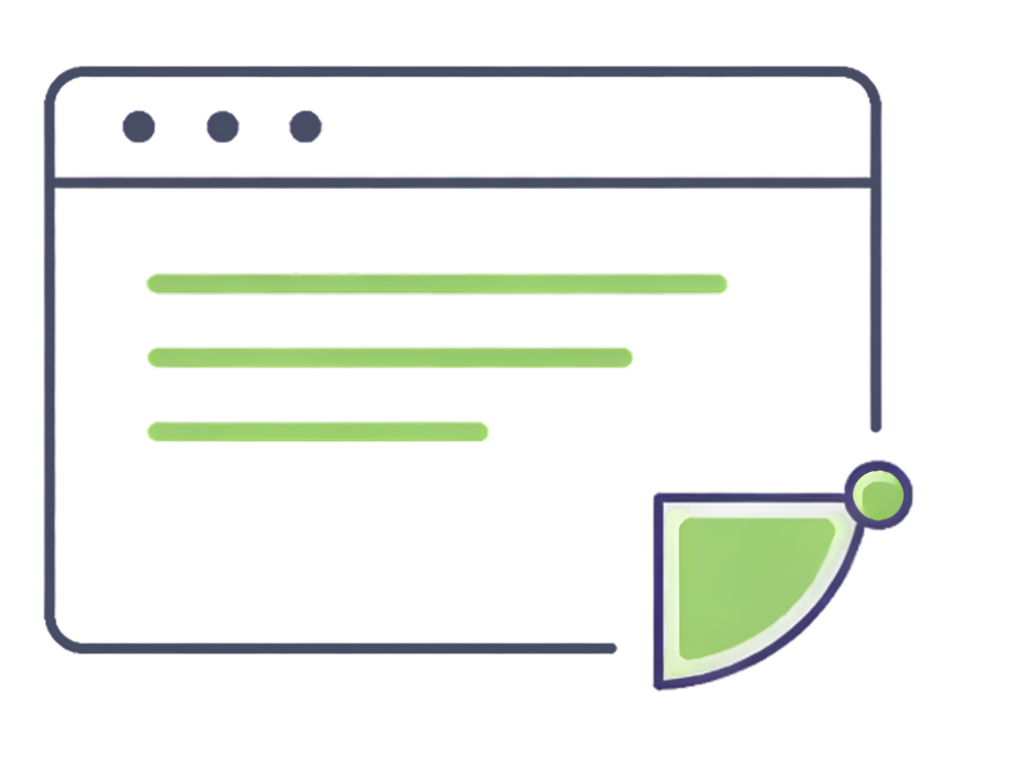 Digital graphic of a computer window with sliders and a toggle button, in neon green and purple colors.