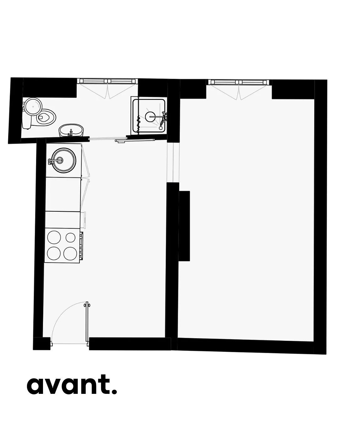 VAUCOULEURS &bull; Quel casse-t&ecirc;te ce plan 😅
Pour repenser cet appartement il a fallu composer avec plusieurs contraintes majeures : 
&mdash; un format carr&eacute;, coup&eacute; en 2 par un gros mur porteur 
&mdash; des arriv&eacute;es &amp; 