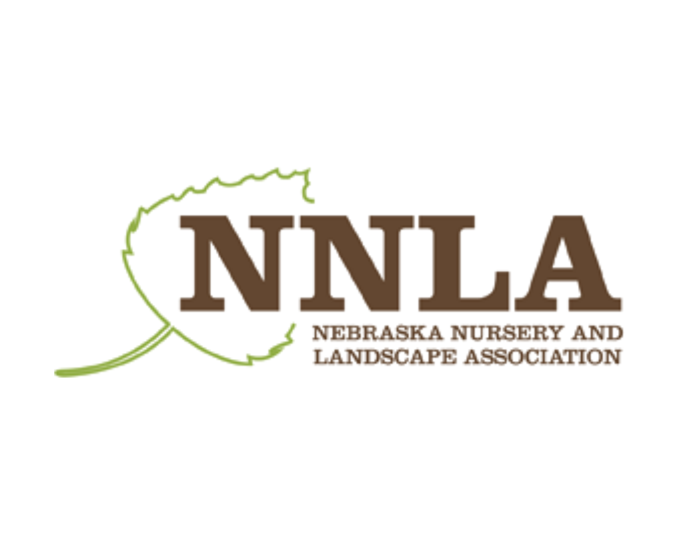 Logo of the Nebraska Nursery and Landscape Association with a stylized green tree leaf outline and brown text 'NNLA' and the organization's name.