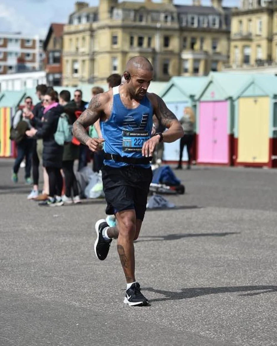 Ben Leacock running in the brighton marathon