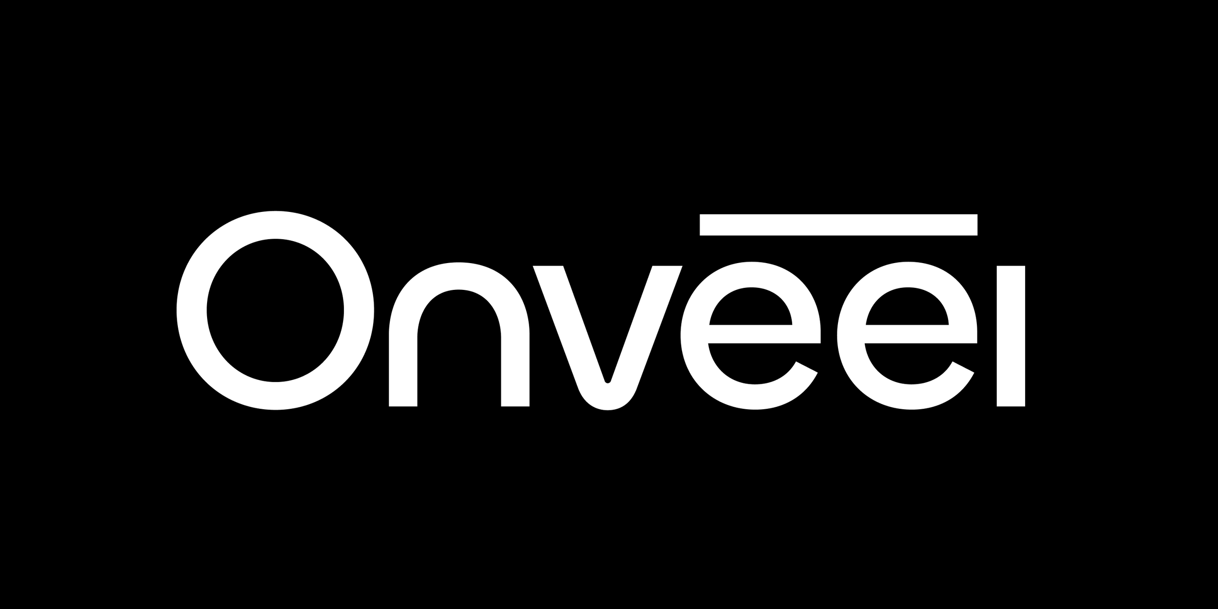 Black background with the white text 'Onveet' displaying a stylized letter 'e' with a horizontal line above it.