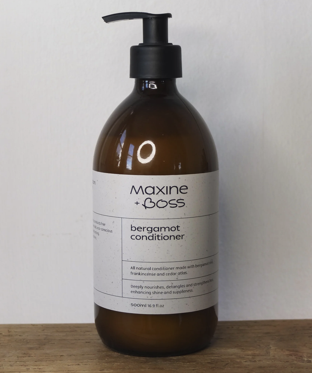 Maxine + Boss all natural conditioner made with bergamot rind, frankincense and cedar atlas. £25