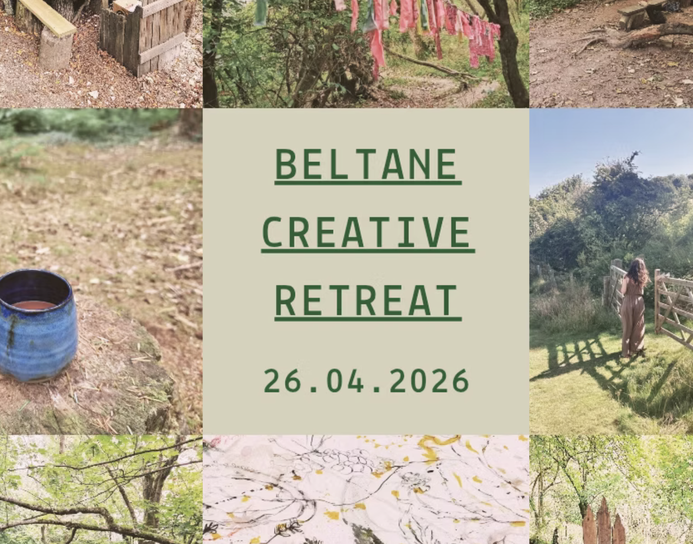 🌸 Beltane Creative Retreat 🌸 Connect with your Inner Goddess through cacao, clay, and nature 🗓 Sunday 26th April ⏰️ 10:00 – 15:30📍Wild Heart Hill, Findon, West Sussex. 
This day is open to all genders and for anyone seeking: 🌙A deeper connection