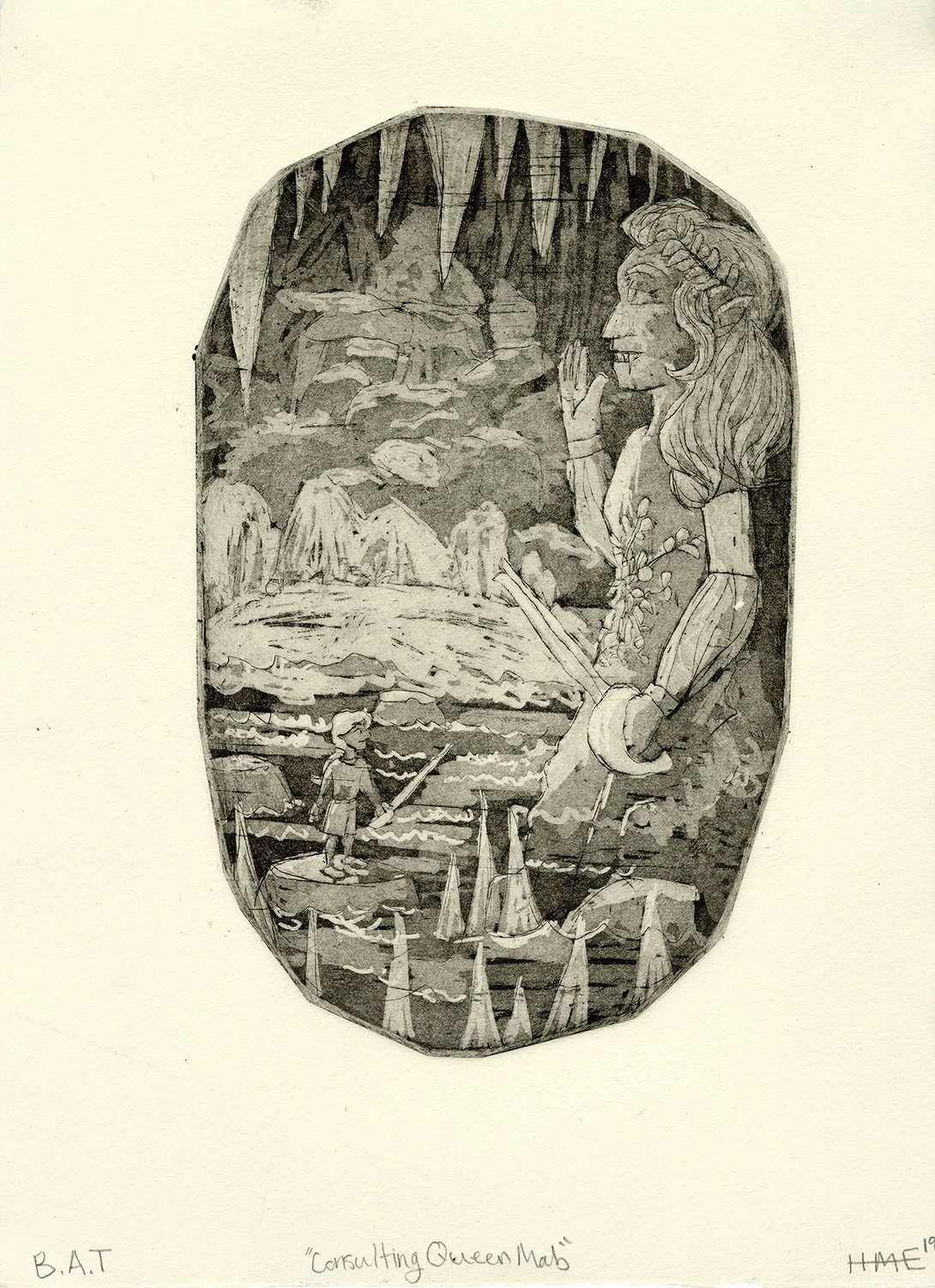 Originial illustration intaglio print