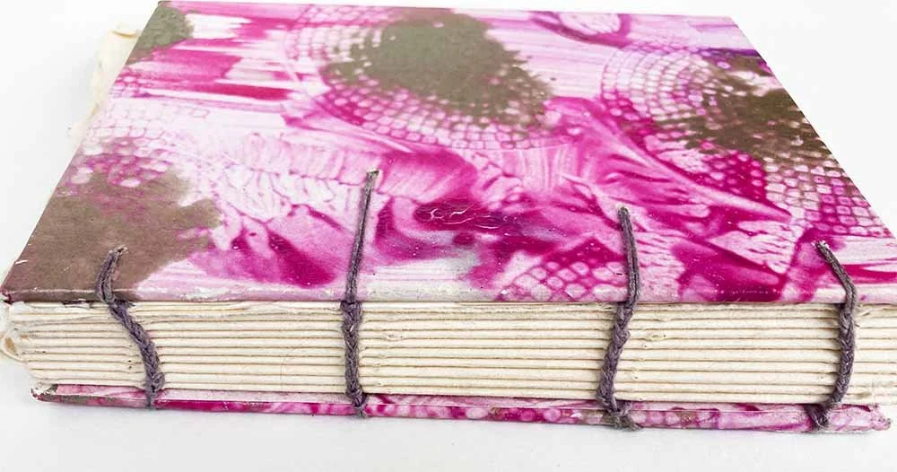 Coptic book binding cover binding view