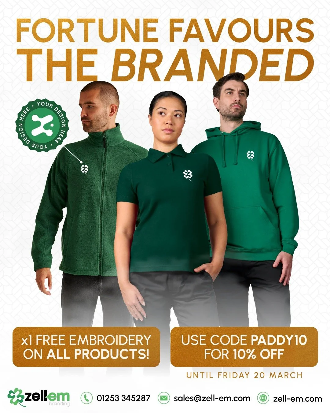 St. Patrick's Day isn't just for the Irish - it's for the businesses that know how to make their own luck! 🍀

This week we're offering 10% OFF all orders placed on our site. From high-vis and heavy-duty workwear to premium hoodies and polos.

Use Co