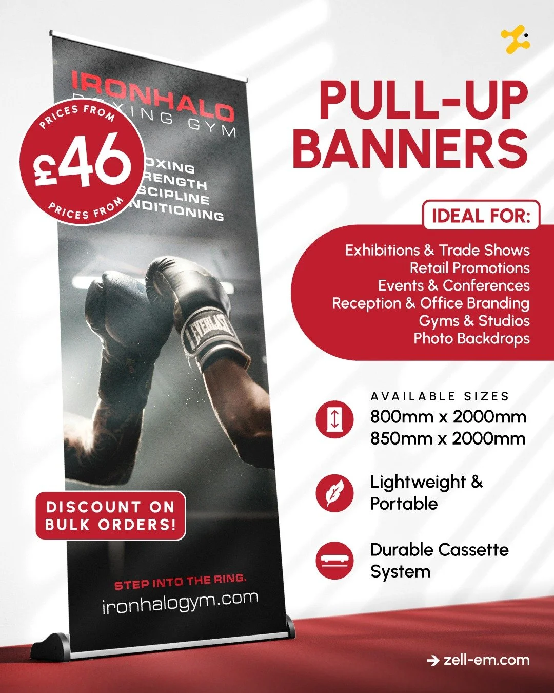Make a statement without saying a word. ✨

From photography backdrops to office branding, our pull-up banners are the ultimate "plug-and-play" marketing tool. High-impact graphics, lightweight frames, and prices that keep your budget on tra