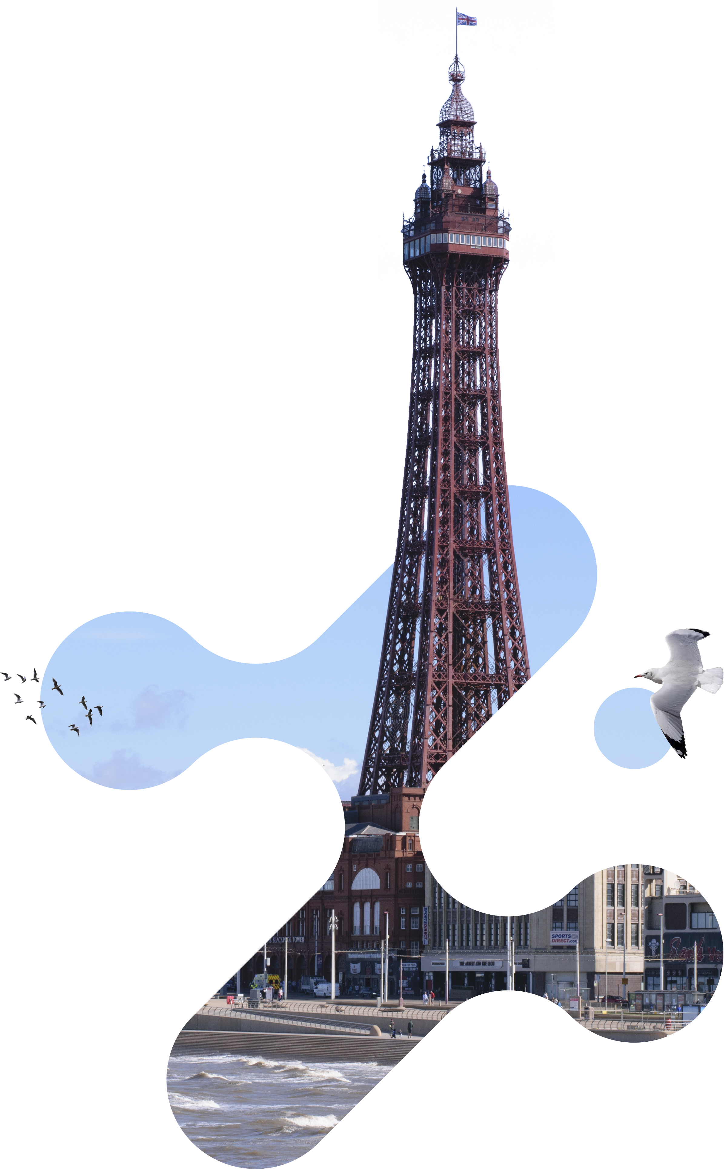 The Zell-Em Branding logo (an abstract 'Z') with an image of the Blackpool Tower superimposed onto it.