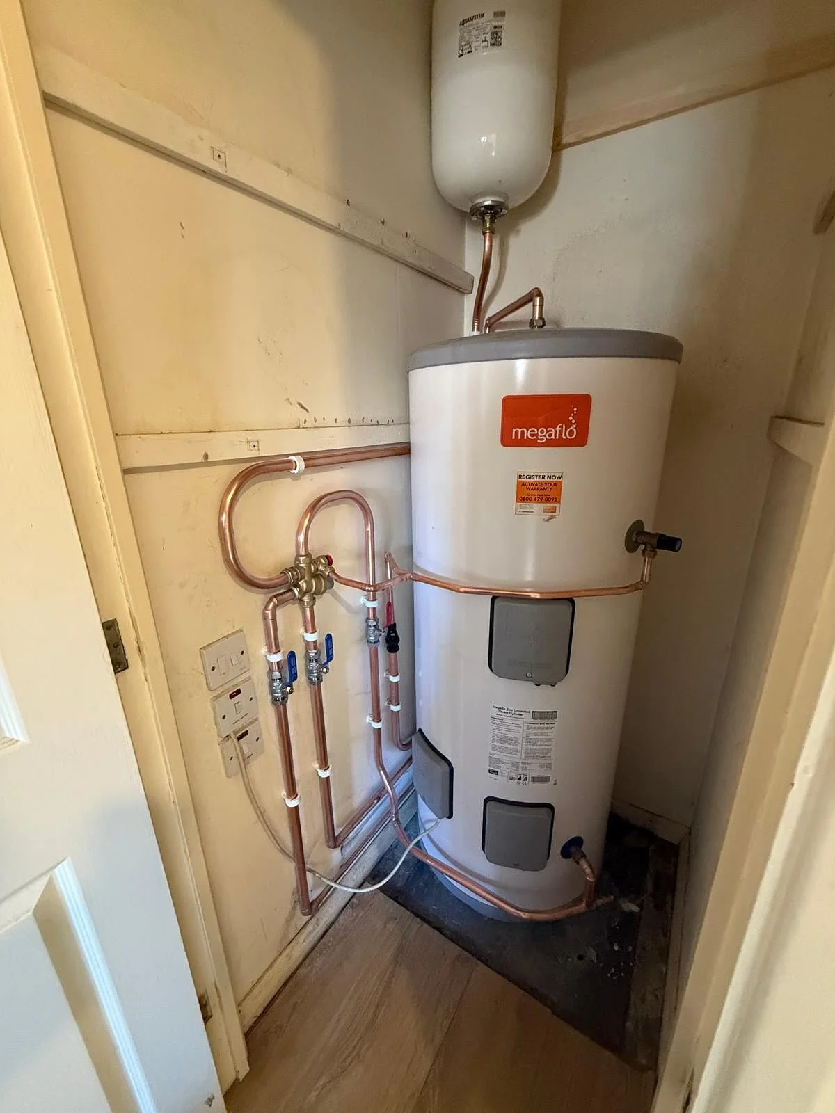 Cylinder installation 

Cold water storage cistern and direct open vented hot water cylinder changed for a modern unvented cylinder, the benefit being high pressure hot and cold water, better insulated cylinder and freeing up space in the airing cupb