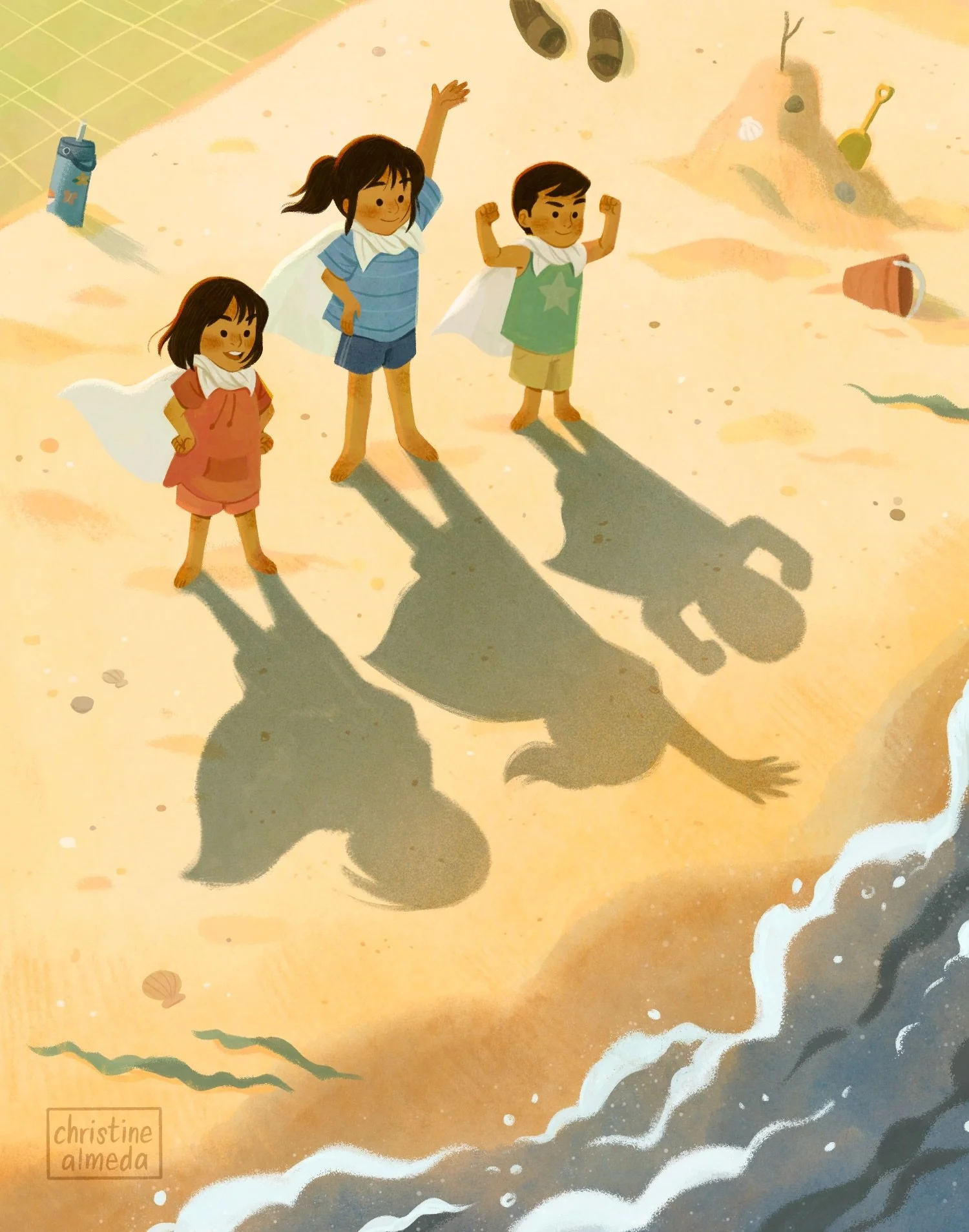 Hello #kidlitartpostcard friends! I&rsquo;m Christine, a #kidlit illustrator available for picture book, board book and chapter book projects ☀️ 

Celebrating 5 years of kidlitartpostcard with @ginaperry_books prompt &ldquo;you, as a kid&rdquo; - We 