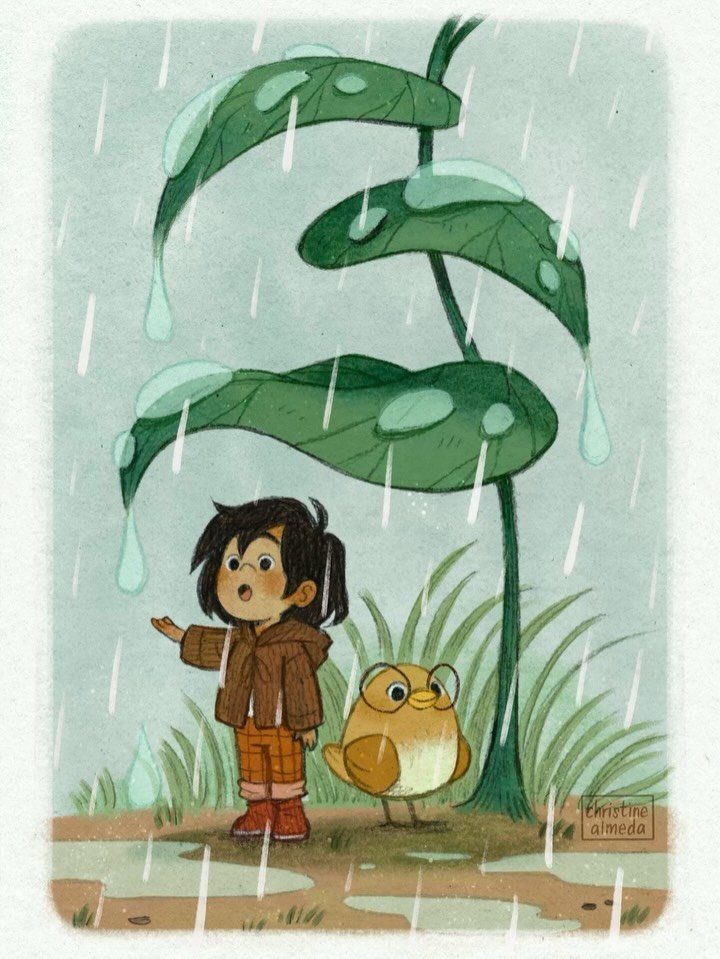 #calmtober 05 DRIZZLE 🌧️ 

It&rsquo;s been a rainy couple days over here, so this felt just right! 

#illustration #kidlitart #art #procreate