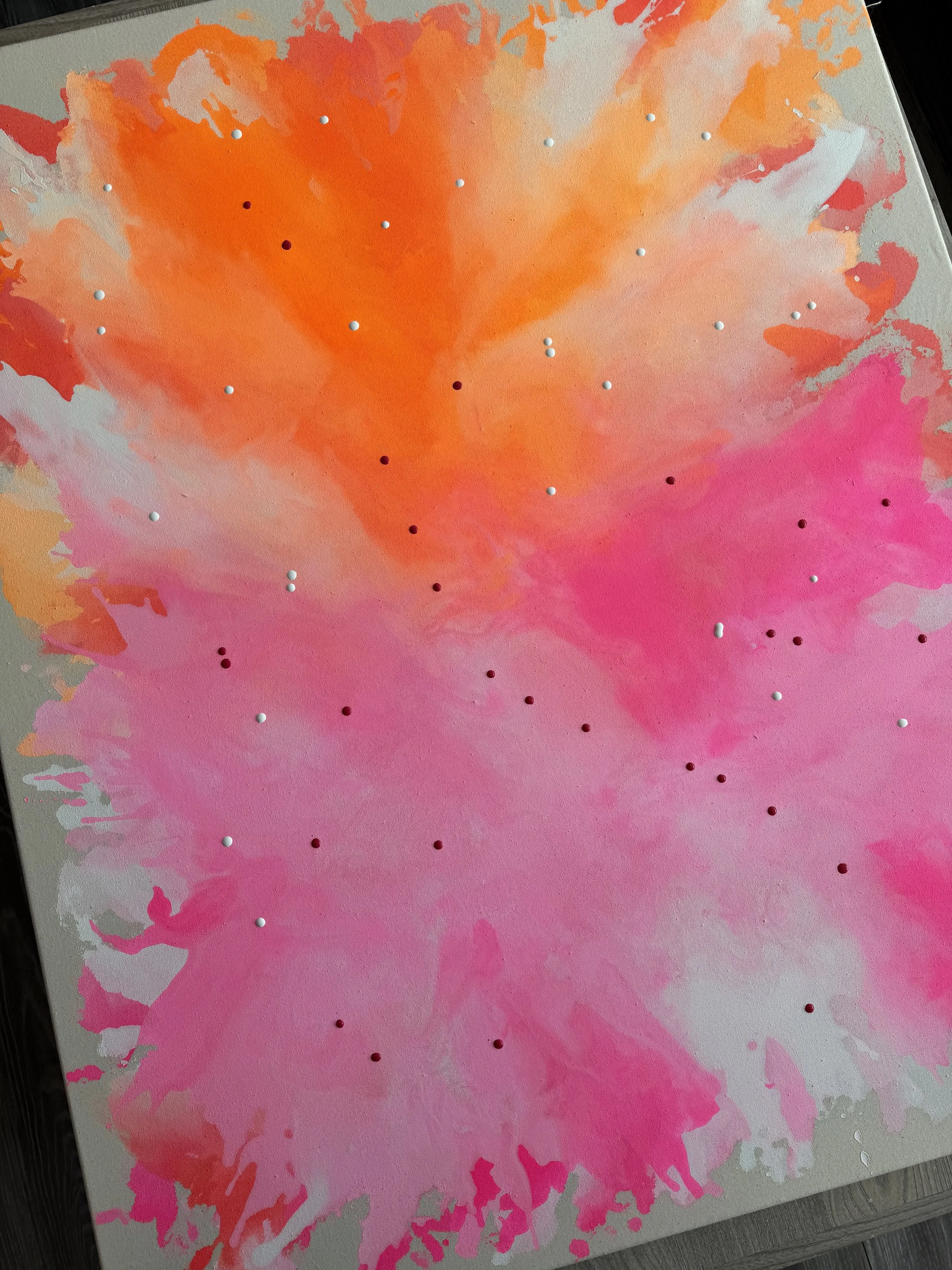 Acryl auf roher Baumwolle