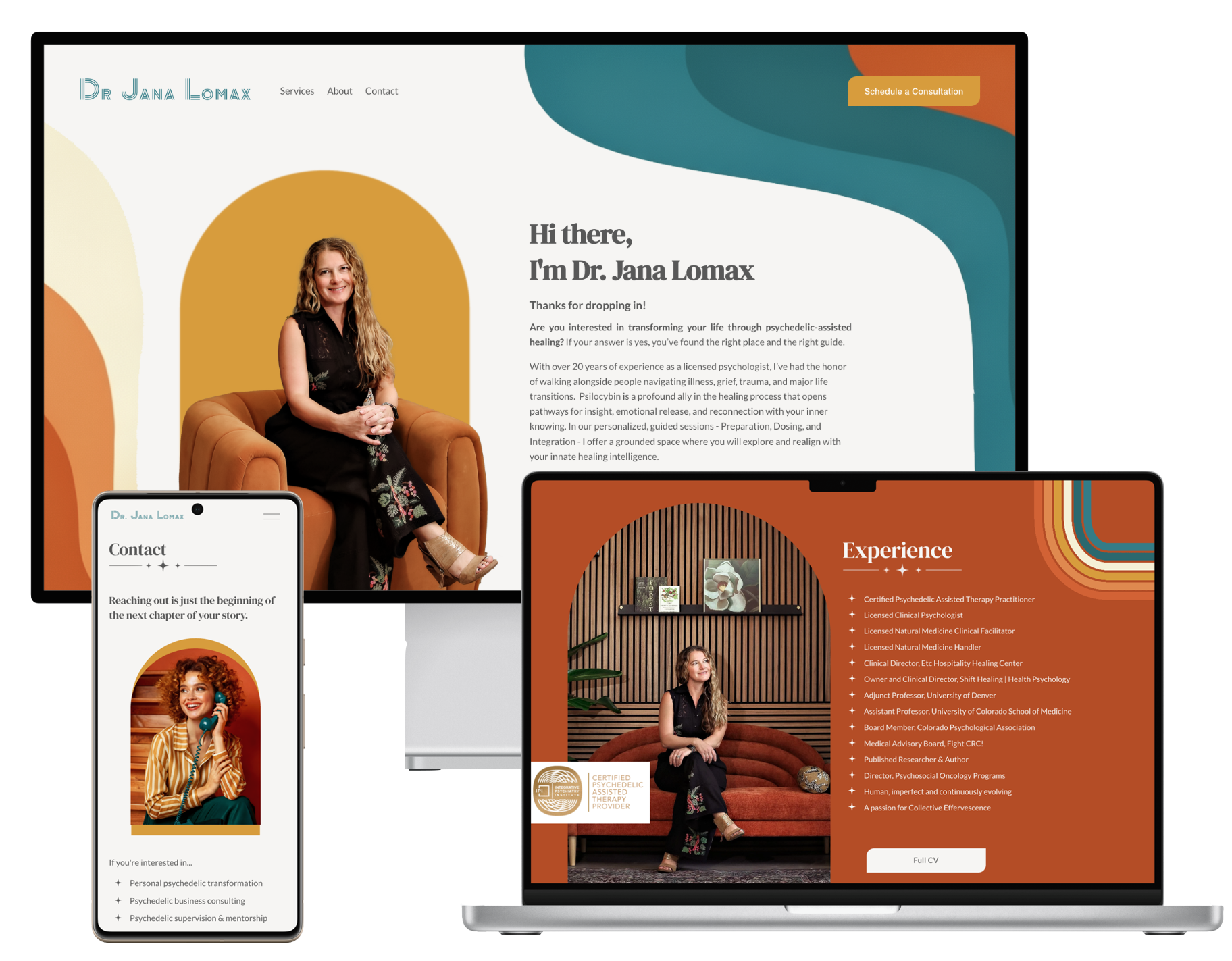 Website design mockup of a Boulder Colorado mental health practice