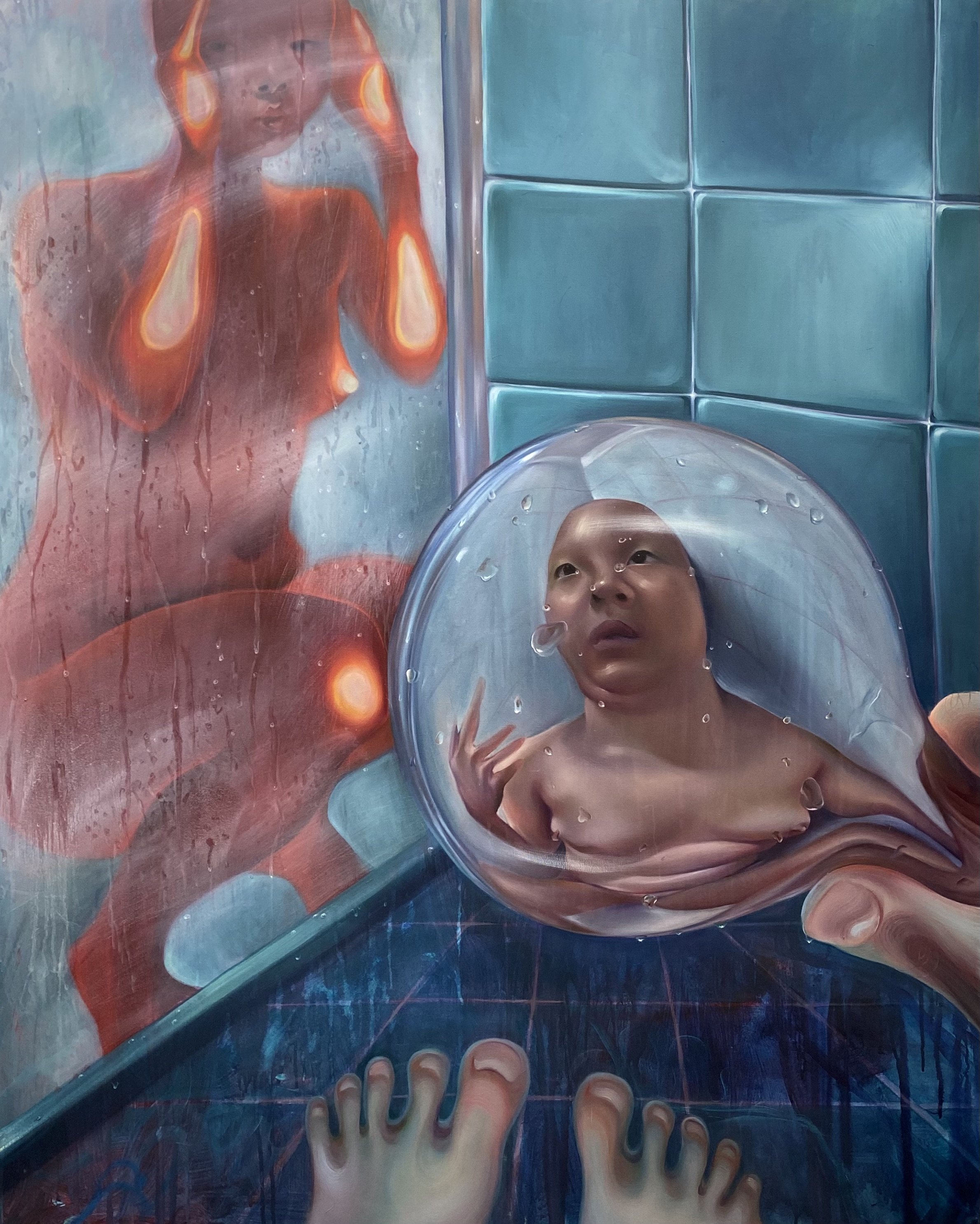 Stranger Danger / 2023 / Acrylic and oil on canvas / 153 x 122 cm
