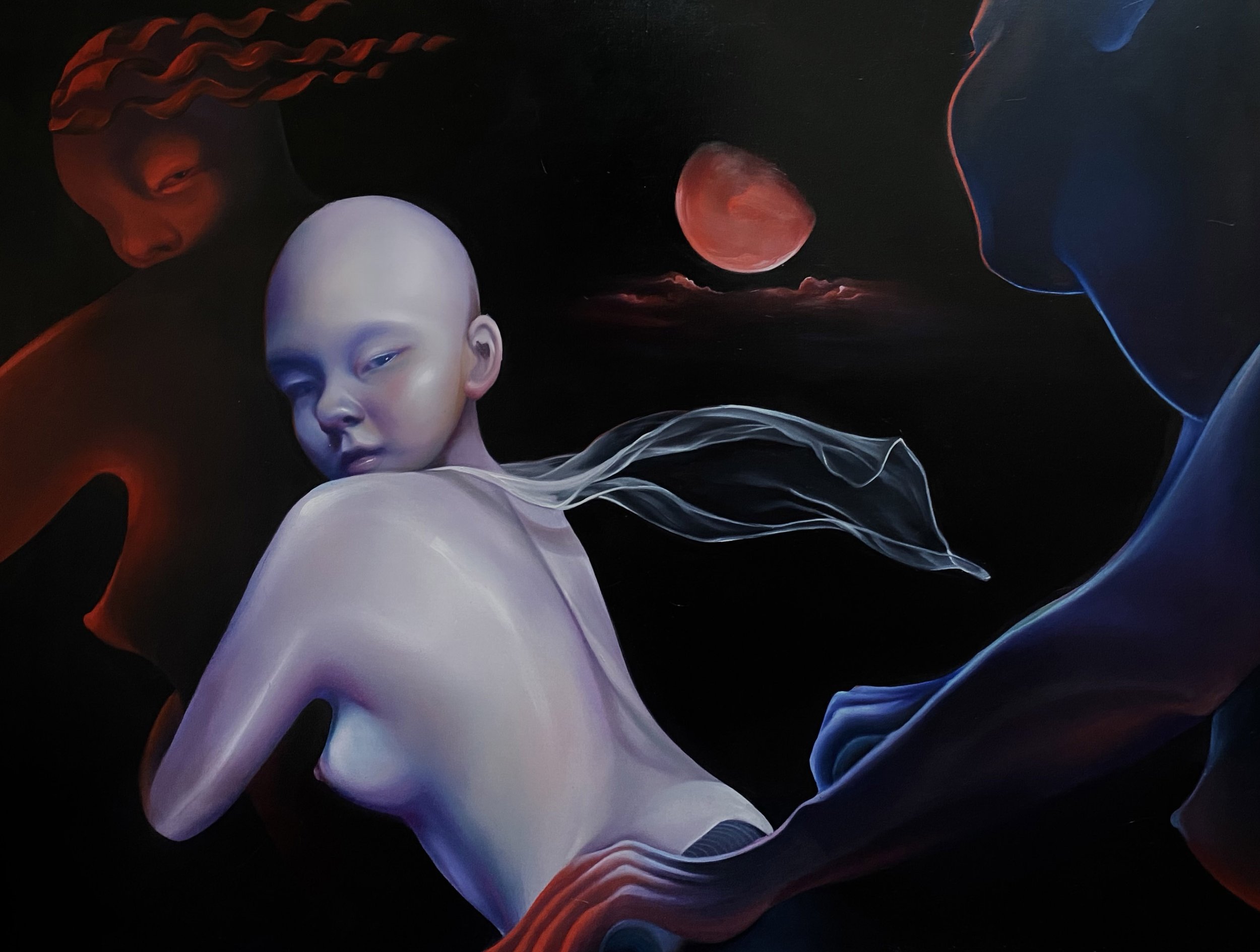 Race to the Moon / 2021 / Oil on canvas / 91 x 121 cm