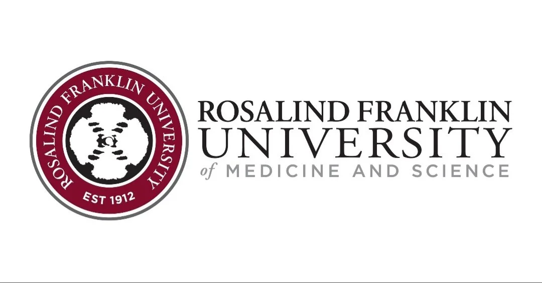 Rozalind Franklin University of Medicine and Science logo with a circular emblem and university name