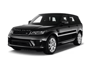 Black Range Rover SUV with tinted windows and silver wheels