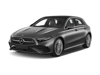 Gray Mercedes-Benz hatchback car with sleek design