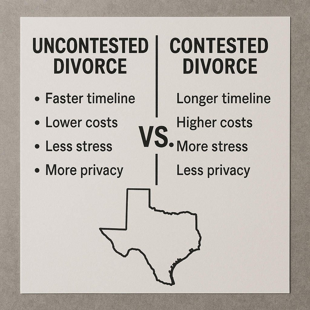 Uncontested vs. Contested Divorce in Texas: Which Is Right for You?