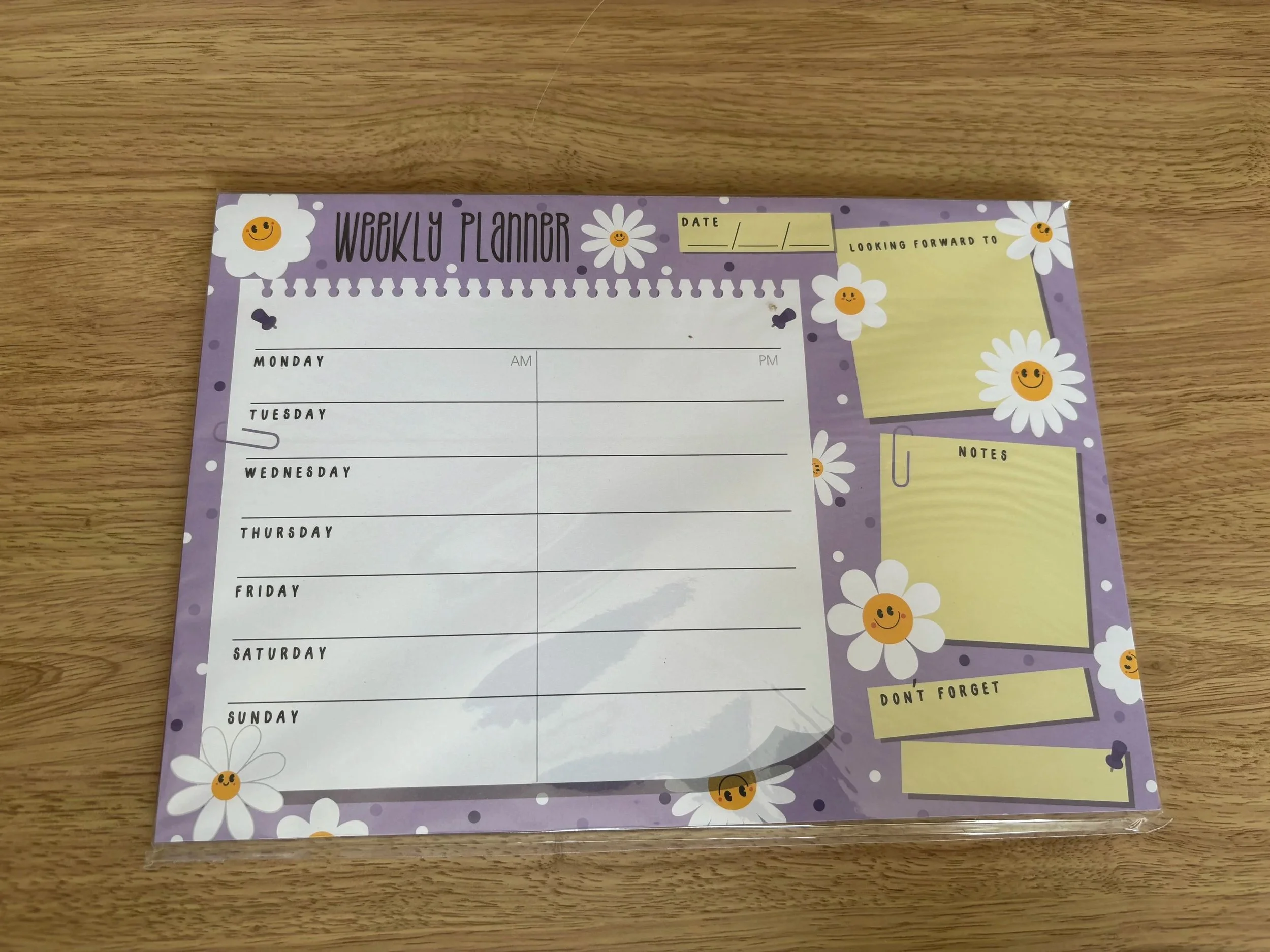 Cheerful Daisy Weekly Planner Pad