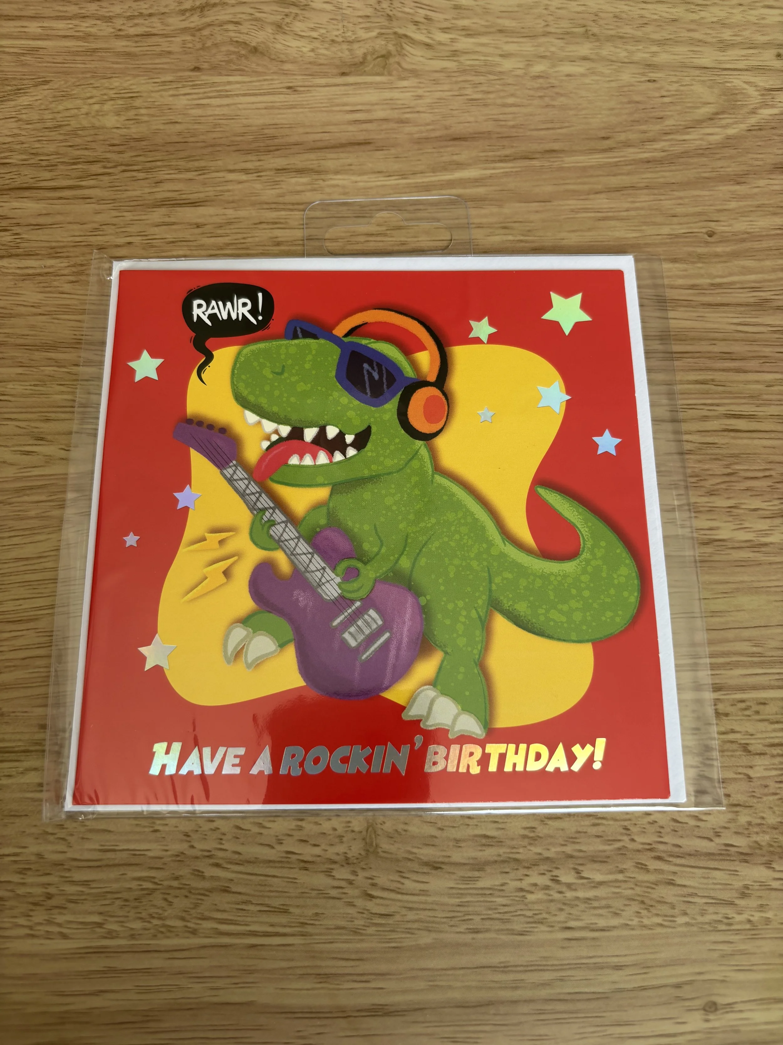 Rockin' Dinosaur Birthday Card
