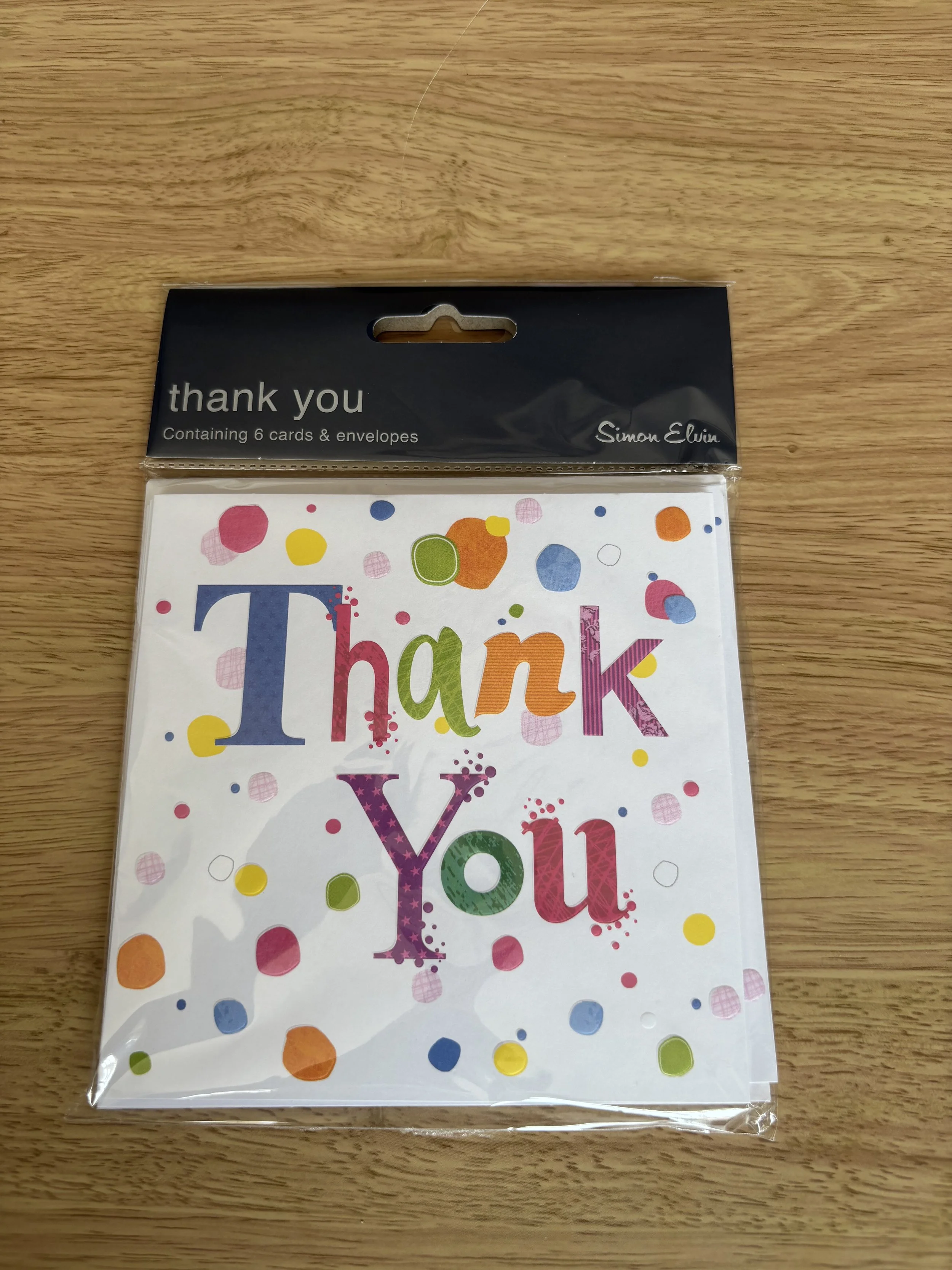Vibrant Thank You Card Set - Pack of 6