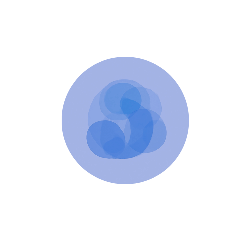 Abstract illustration of a cell nucleus with blue and purple hues.