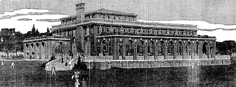 Proposed clubhouse designed by Holabird & Roche that was never built.