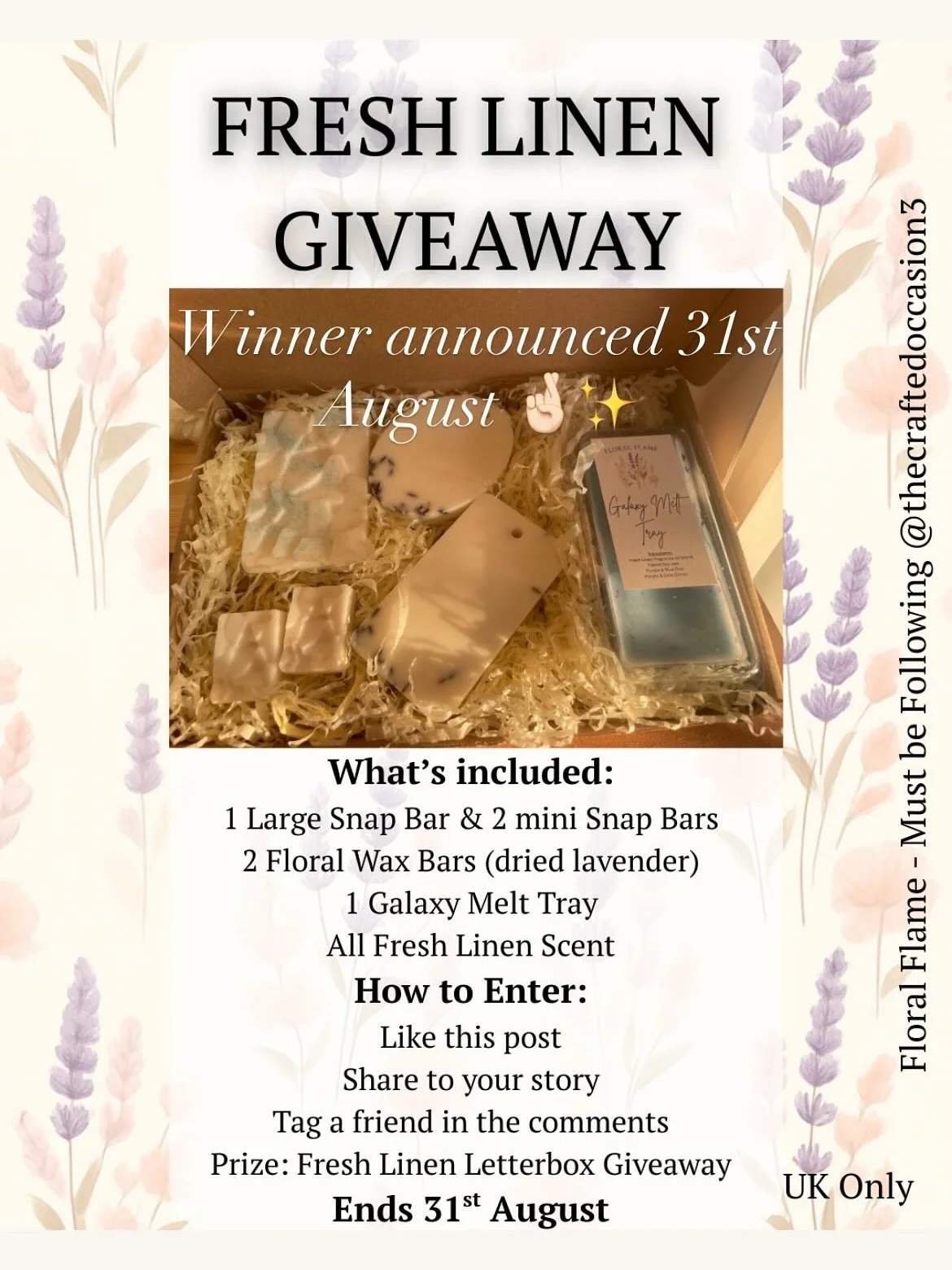 ✨ FRESH LINEN GIVEAWAY ✨
We’re celebrating summer with a relaxing Fresh Linen Letterbox Bundle 💌🌸
One lucky winner will receive this beautiful melt set, perfect for filling your home with the fresh & calming scent of linen 💐
What&rsquo