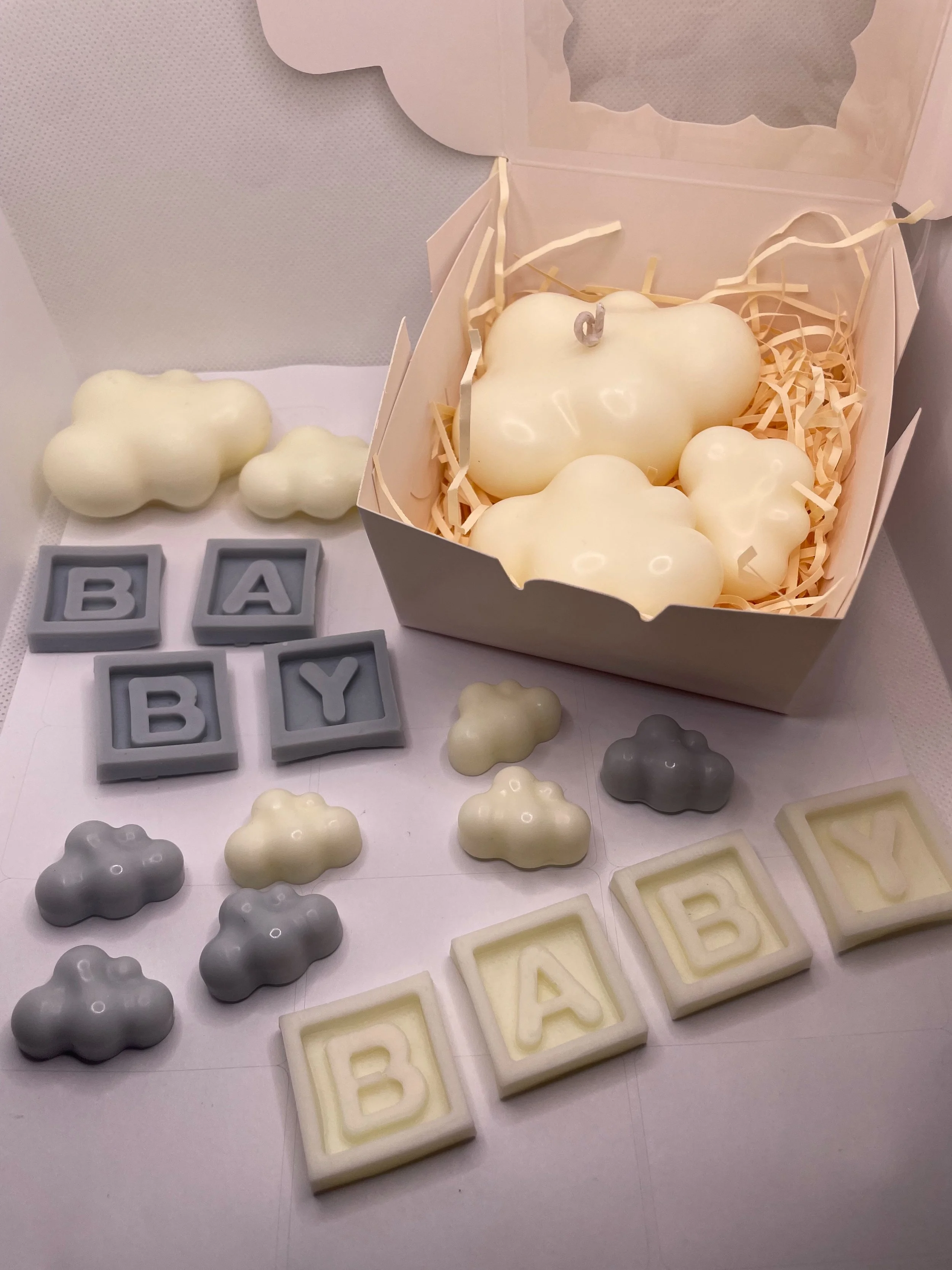 Tiny details, lasting memories 🤍
Custom baby shower wax melt favours made with love for Hannah&rsquo;s special day ☁️✨
Because every occasion deserves a handcrafted touch.

#TheCraftedOccasion #WaxMelts #babyshowerfavours #handmadegifts #babyshoweri