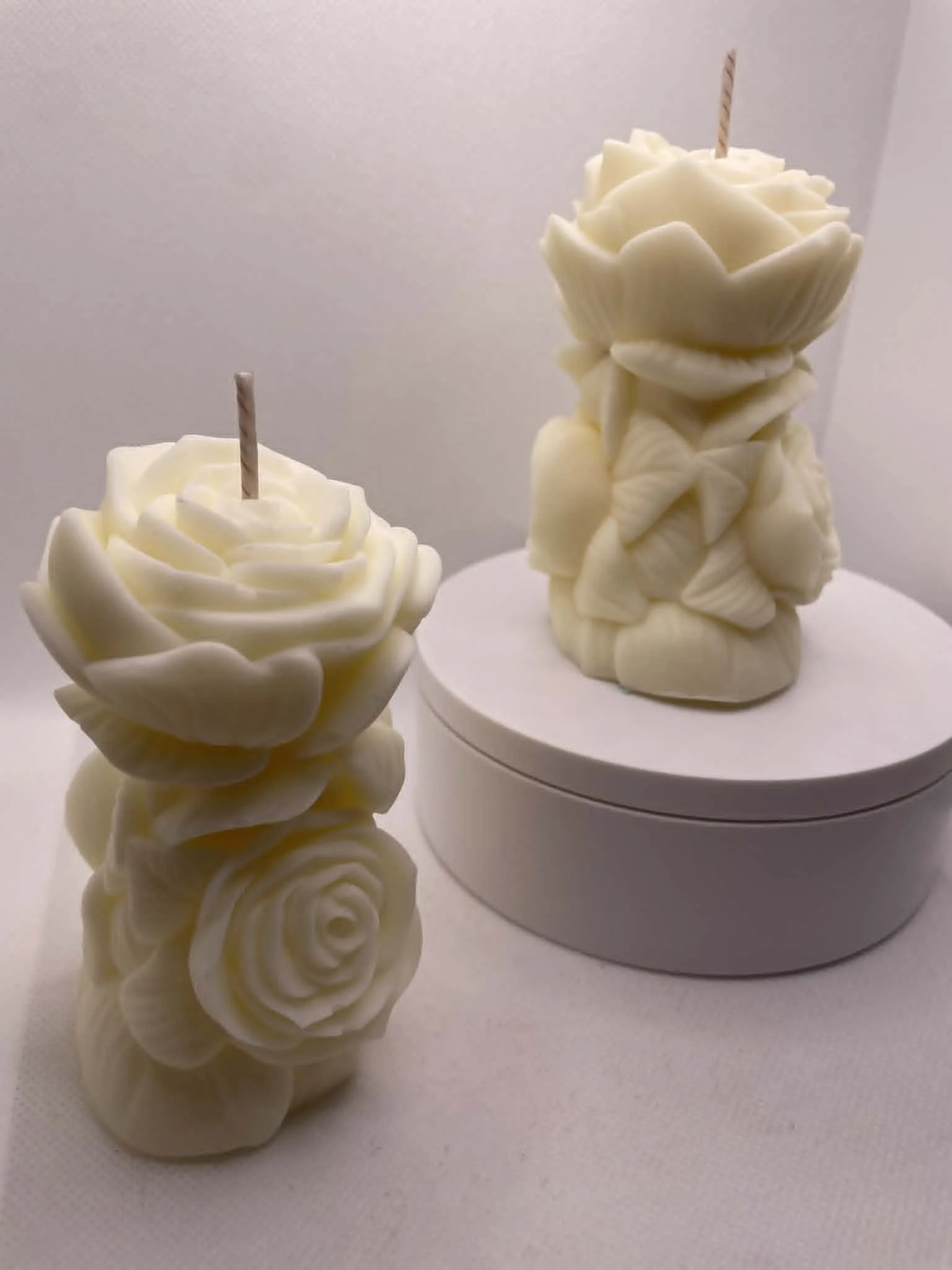 Everlasting Rose Pillar Candle | Decorative Soy Wax Floral Candle | Handmade Gift for Anniversaries & Special Occasions